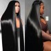 300% Density Double Drawn Bone Straight 2x6 5x5 Transparent Lace Closure Wig